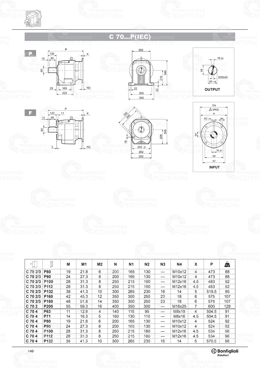 Мотор-редуктор Bonfiglioli C 70 Bonfiglioli C 70